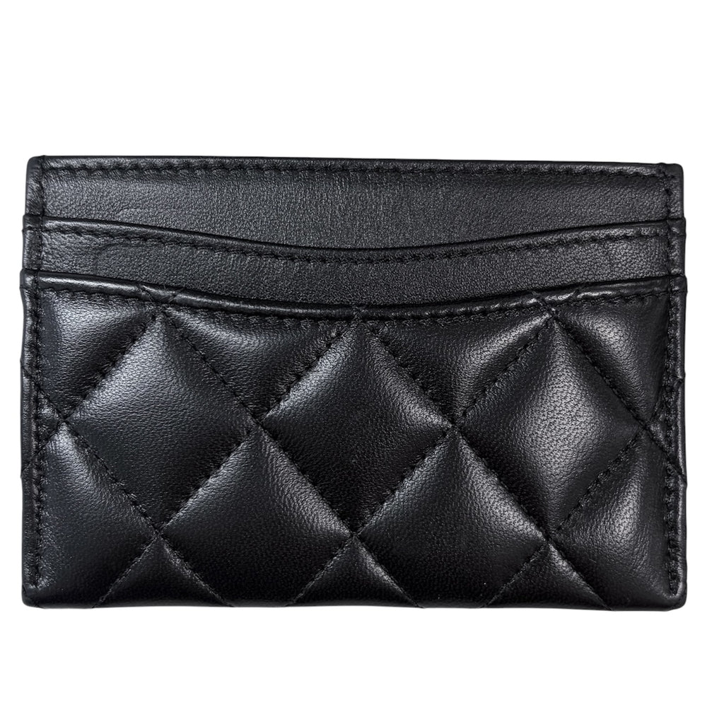 CHANEL シャネル カードケース ココマーク AP0213 ラムスキン ブラック 黒 ゴールド金具 レディース【中古品】