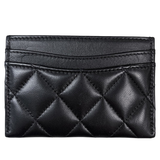 CHANEL シャネル カードケース ココマーク AP0213 ラムスキン ブラック 黒 ゴールド金具 レディース【中古品】