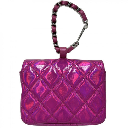 【開店SALE】 CHANEL シャネル ポーチ マトラッセ ココマーク チェーン ミニ 2023イヤーズギフト ピンク シルバー金具 レディース【中古品】