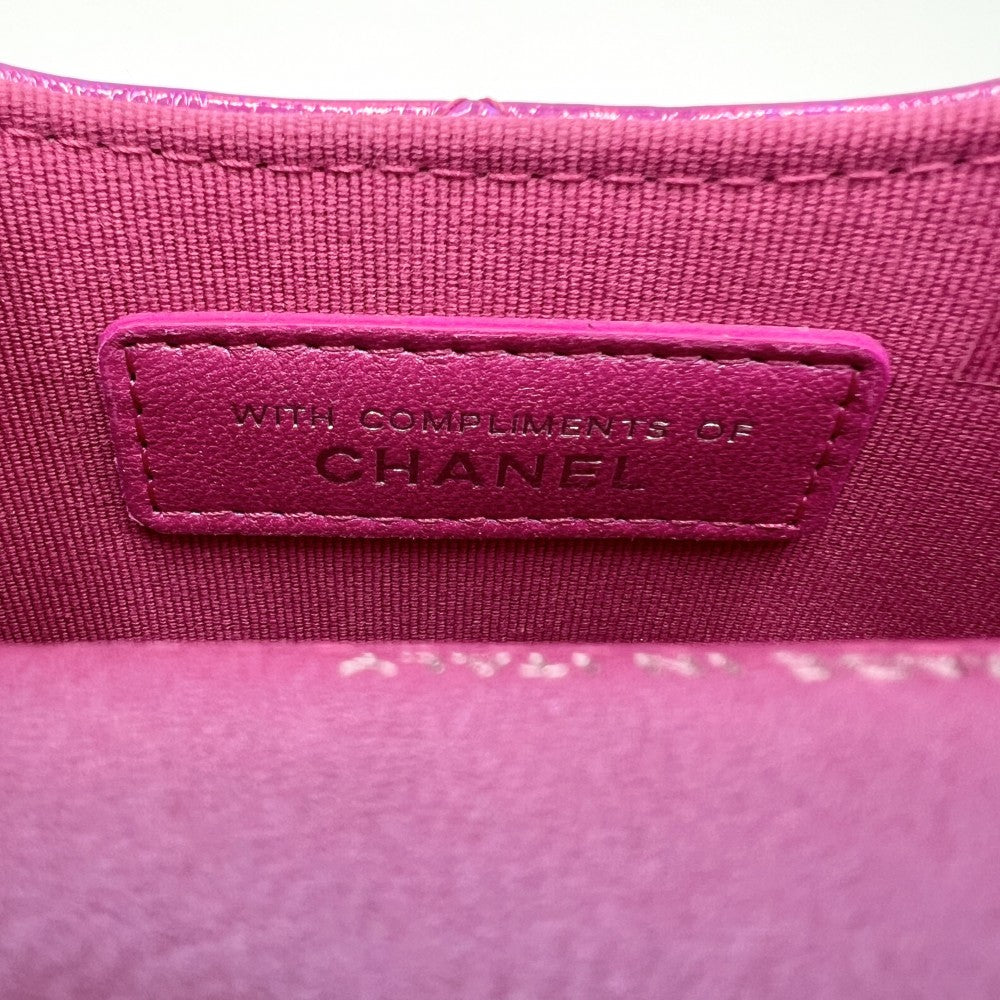 【開店SALE】 CHANEL シャネル ポーチ マトラッセ ココマーク チェーン ミニ 2023イヤーズギフト ピンク シルバー金具 レディース【中古品】