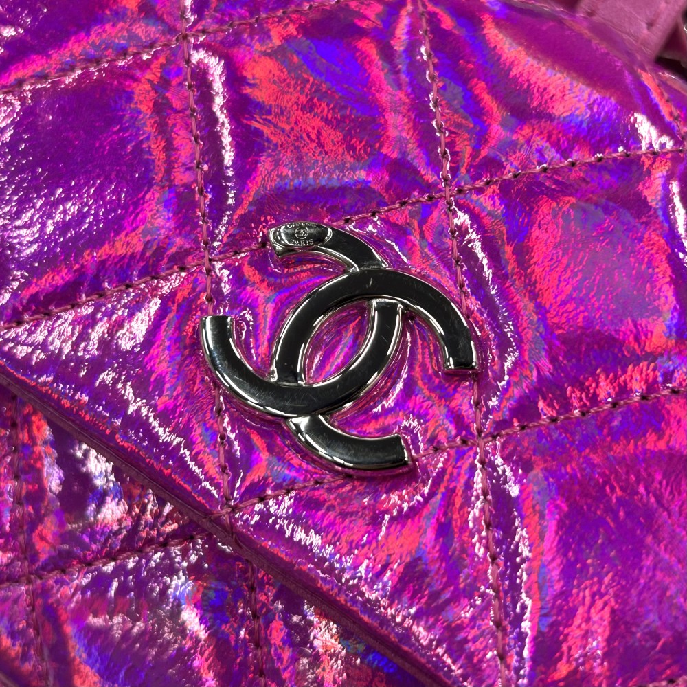 【開店SALE】 CHANEL シャネル ポーチ マトラッセ ココマーク チェーン ミニ 2023イヤーズギフト ピンク シルバー金具 レディース【中古品】