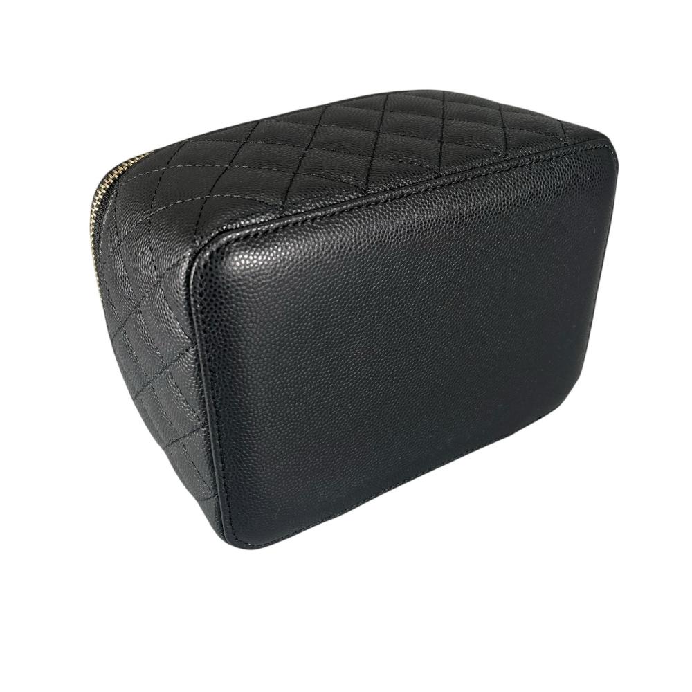 CHANEL シャネル ポーチ バニティ アクセサリーポーチ 29番台 ココマーク ブラック 黒 ゴールド金具 レディース 235年【中古品】
