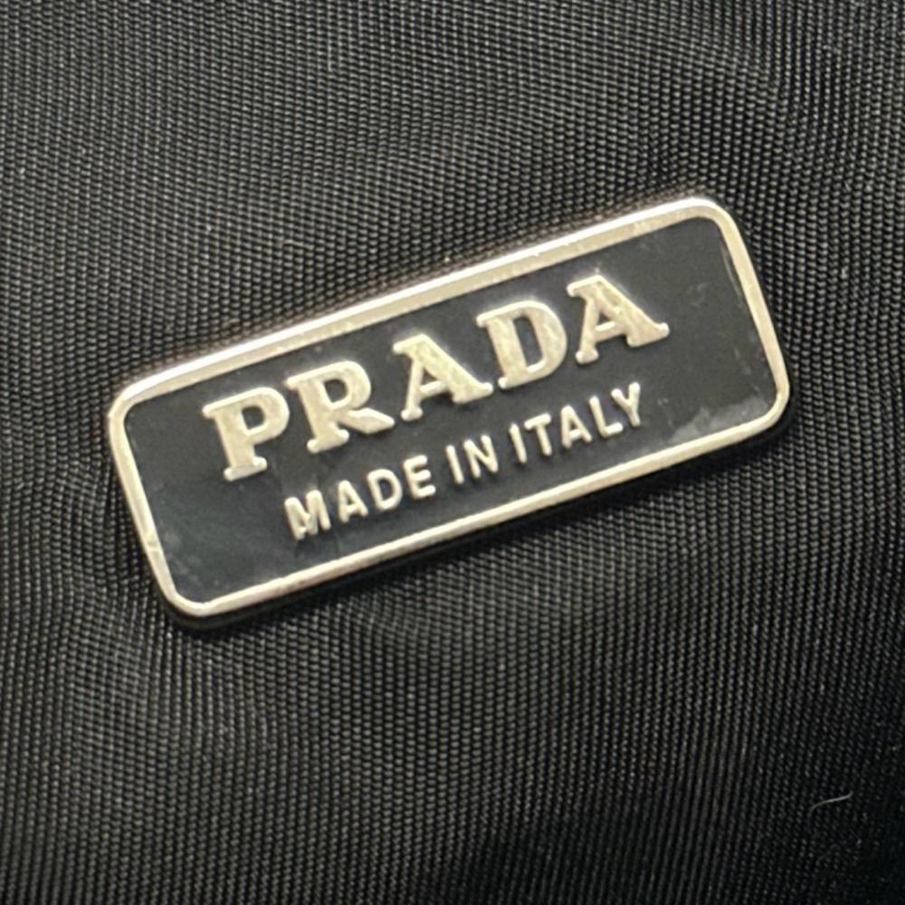 PRADA プラダ ハンドバッグ テスート トライアングルロゴ ナイロン ブラック 黒 シルバー金具 レディース【中古品】