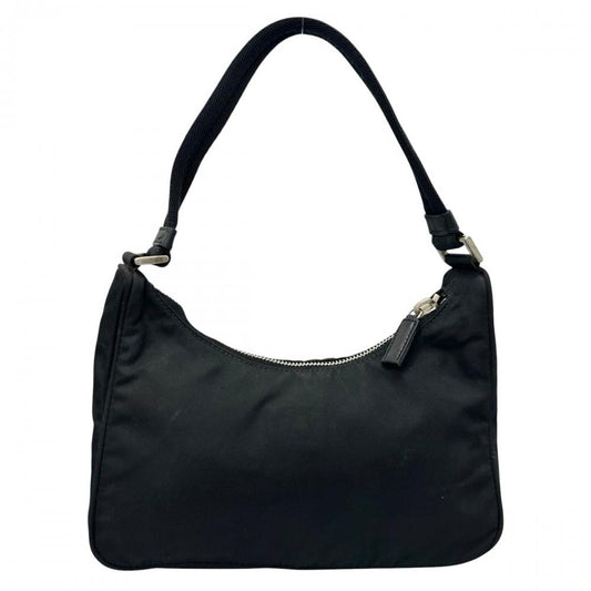 PRADA プラダ ハンドバッグ テスート トライアングルロゴ ナイロン ブラック 黒 シルバー金具 レディース【中古品】