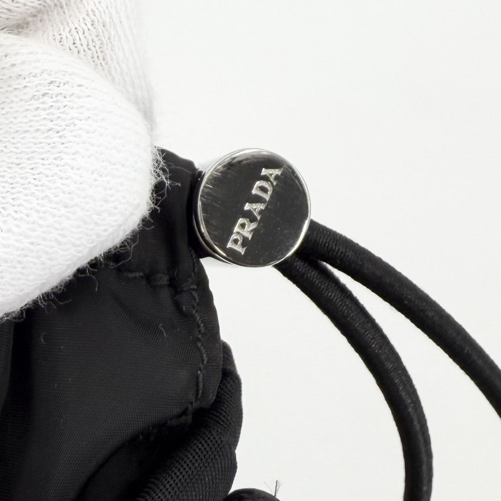 PRADA プラダ ショルダーバッグ スマートフォンケース トライアングルロゴ 2ZH155 ナイロン レザー ブラック 黒 シルバー金具 ユニセックス【中古品】
