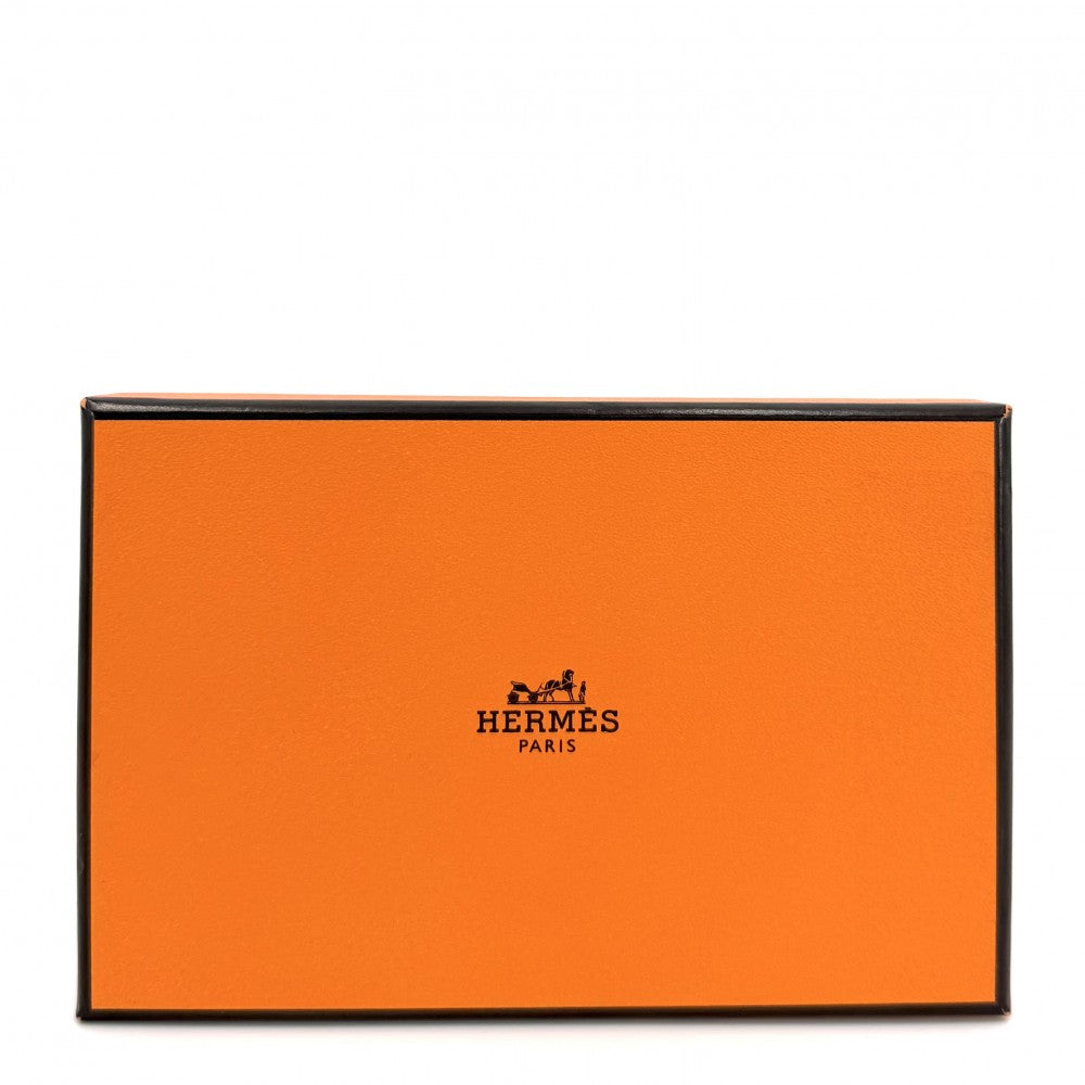 HERMES エルメス カードケース カルヴィ コインケース 名刺入れ 小銭入れ 小物 W刻印 ヴォーエプソン ブラウン 茶 シルバー金具 メンズ 2024年【中古品】