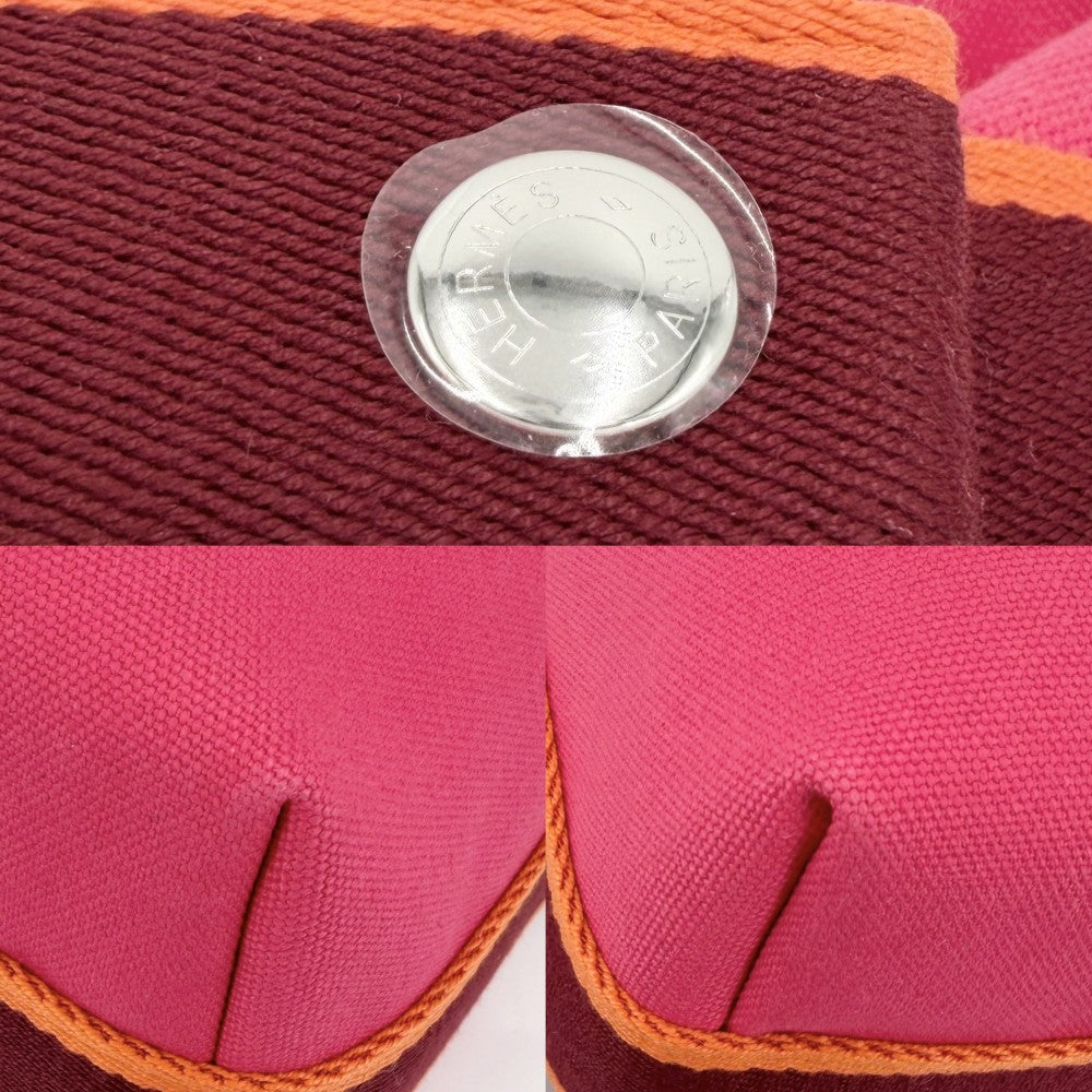 HERMES エルメス ハンドバッグ ヴァニティポーチ ブリッド・ア・ブラックPM ポーチ コットン ピンク シルバー金具 レディース【中古品】