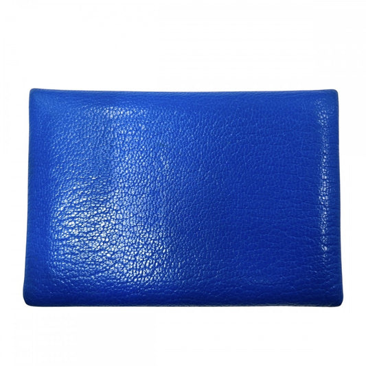 HERMES エルメス コインケース カルヴィ デュオ 小銭入れ カードケース 小物 メンズ レディース 男女兼用 Ｂ シェーブル ブルー 青 シルバー金具 ユニセックス 2023年【中古品】