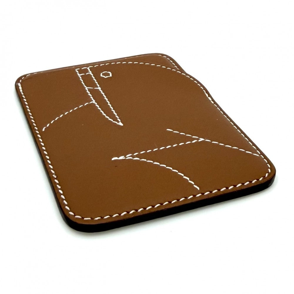 【開店SALE】 HERMES エルメス カードケース セイウチ マグセーフカードホルダー Walrus MagSafe 名刺入れ メンズ レディース B刻印 レザー ブラウン 茶 ユニセックス 2023年【中古品】