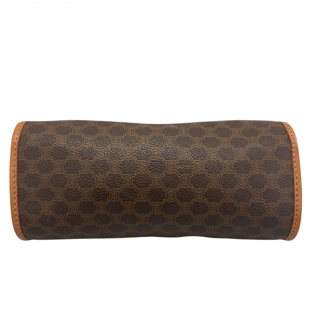 CELINE セリーヌ ポーチ マカダム マルチポーチ PVCコーティングキャンバス ブラウン 茶 ゴールド金具 レディース【中古品】