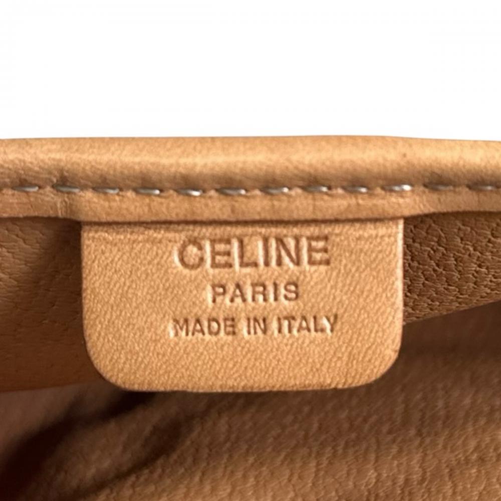 CELINE セリーヌ ポーチ マカダム マルチポーチ PVCコーティングキャンバス ブラウン 茶 ゴールド金具 レディース【中古品】
