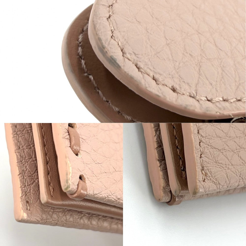 FENDI フェンディ カードケース ピーカブー セレリア パスケース 定期入れ 8M0511 レザー ピンク シルバー金具 レディース【中古品】