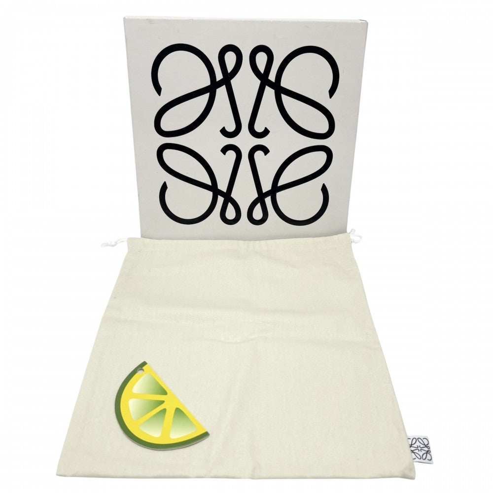 LOEWE ロエベ ポーチ パウラズイビザ ドローストリングポーチ 巾着袋 DRAWSTRING POUCH C822057X12 コットン レザー オレンジ マルチカラー レディース【中古品】