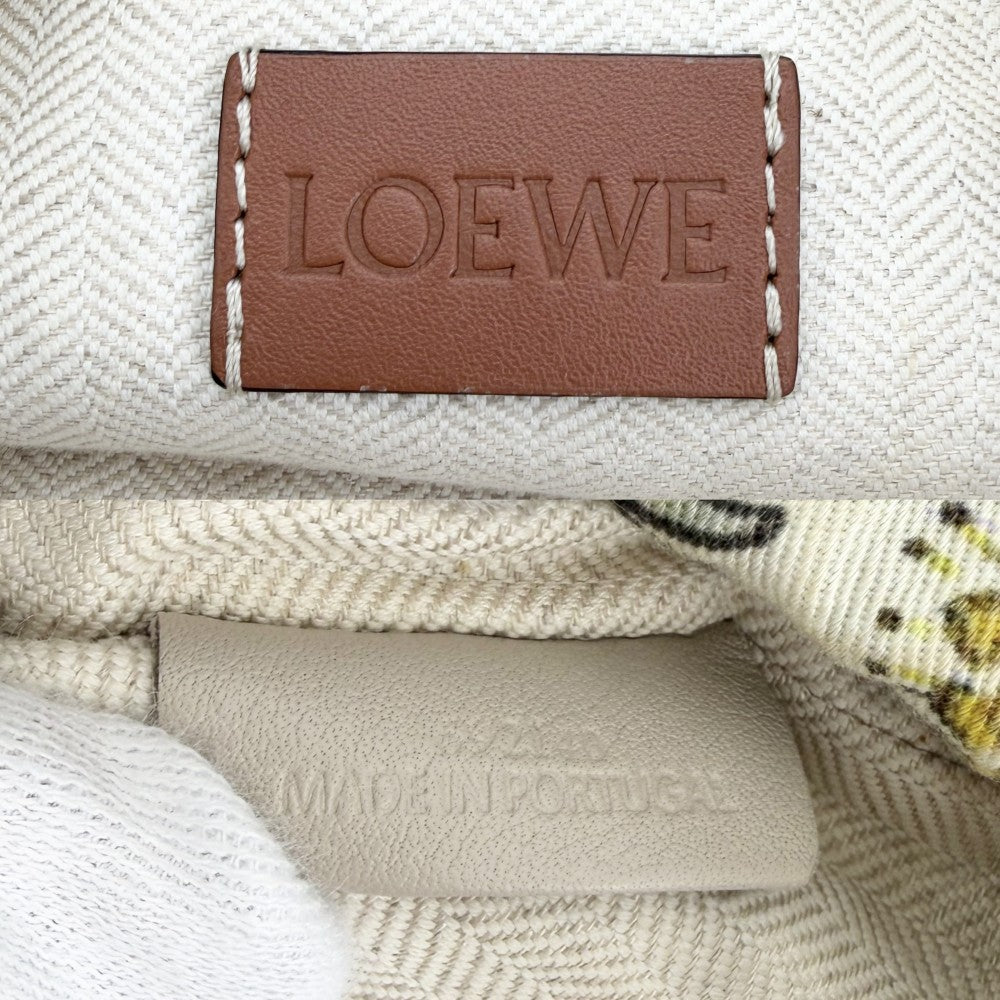 LOEWE ロエベ ポーチ ハーバリウム ドローストリングポーチ 巾着袋 DRAWSTRING POUCH コットン レザー グリーン 緑 マルチカラー レディース【中古品】