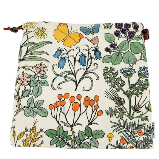 LOEWE ロエベ ポーチ ハーバリウム ドローストリングポーチ 巾着袋 DRAWSTRING POUCH コットン レザー グリーン 緑 マルチカラー レディース【中古品】