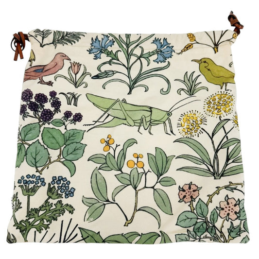 LOEWE ロエベ ポーチ ハーバリウム ドローストリングポーチ 巾着袋 DRAWSTRING POUCH コットン レザー グリーン 緑 マルチカラー レディース【中古品】