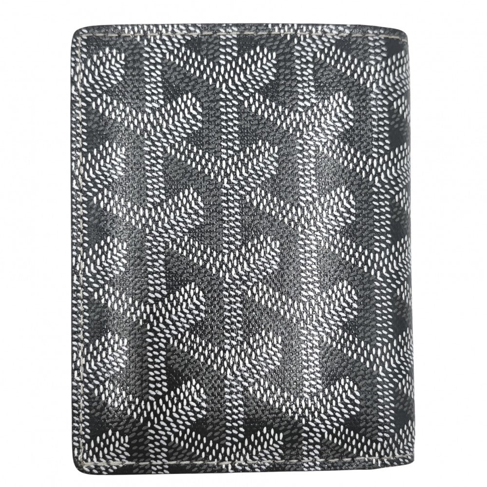 GOYARD ゴヤール カードケース ヘリンボーン サンマルク 名刺入れ 小物 コーティングキャンバス レザー グレー メンズ【中古品】