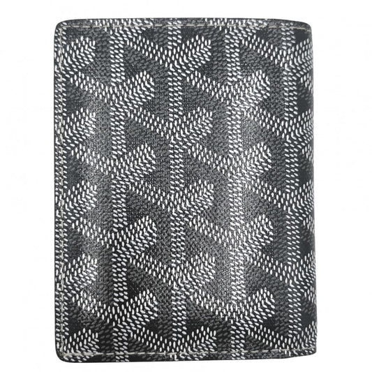 GOYARD ゴヤール カードケース ヘリンボーン サンマルク 名刺入れ 小物 コーティングキャンバス レザー グレー メンズ【中古品】