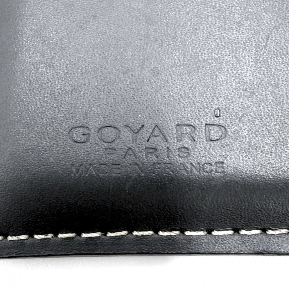 GOYARD ゴヤール カードケース ヘリンボーン サンマルク 名刺入れ 小物 コーティングキャンバス レザー グレー メンズ【中古品】