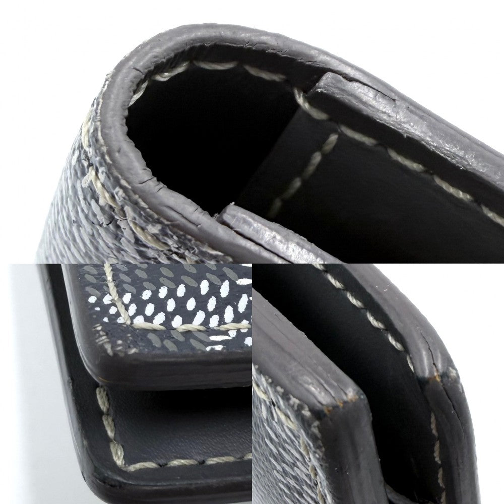 GOYARD ゴヤール カードケース ヘリンボーン サンマルク 名刺入れ 小物 コーティングキャンバス レザー グレー メンズ【中古品】