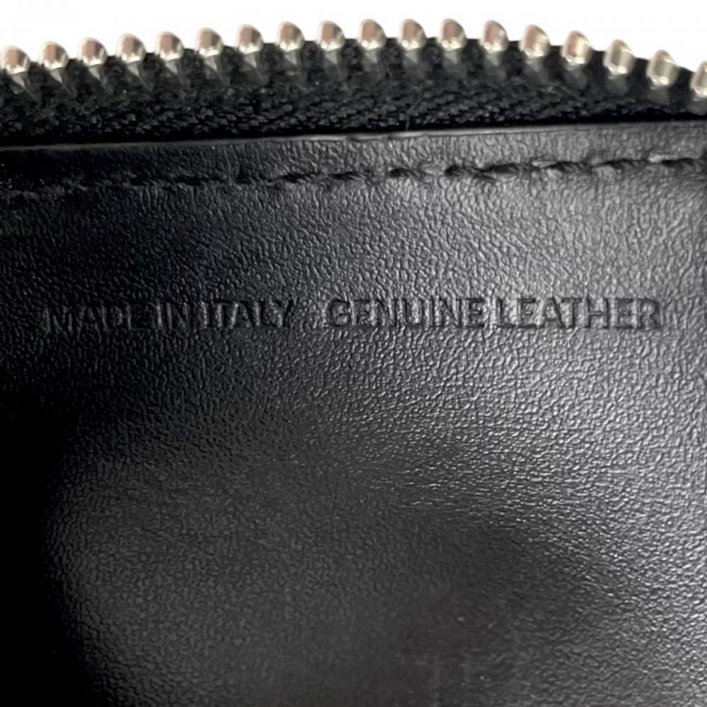 MAISON MARGIELA メゾンマルジェラ コインケース キーリング ウォレット SA1UI0012 レザー ブラック 黒 シルバー金具 メンズ 約130g【中古品】