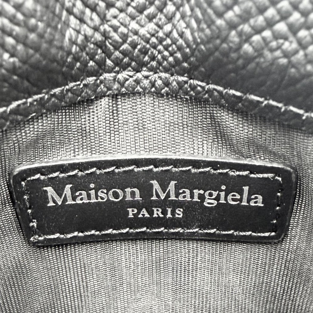 ショルダーバッグ Maison Margiela メゾンマルジェラ スマートフォンポーチ スマホショルダー フォンケース S55UI0207 レザー ブラック 黒 シルバー金具 レディース【中古品】