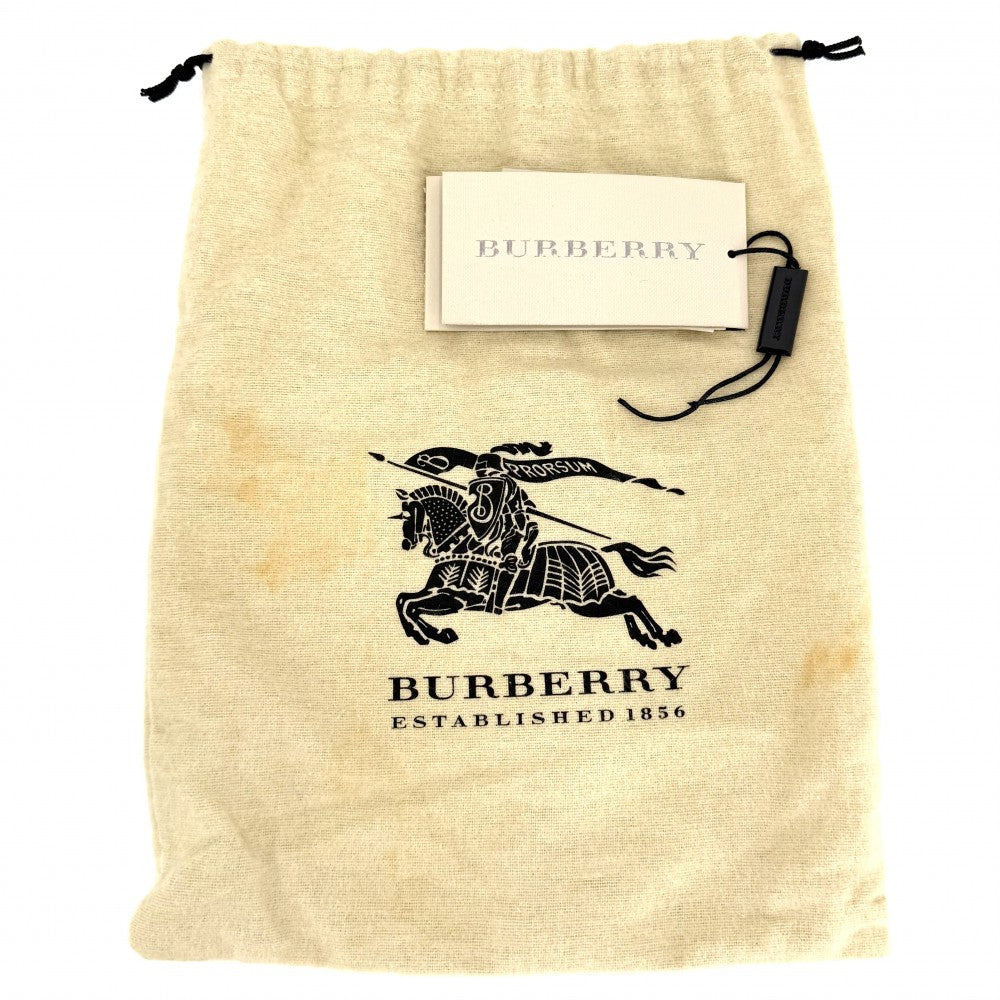 BURBERRY バーバリー ハンドバッグ ノバチェック ミニバッグ ポーチ 3882027 PVCコーティングキャンバス レザー ナイロン ベージュ ブラック 黒 ゴールド金具 メンズ【中古品】