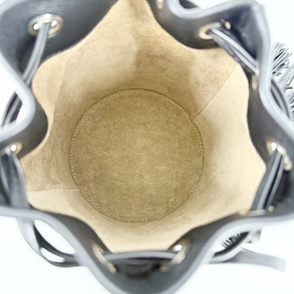 J&M Davidson ジェイアンドエムデヴィッドソン 2WAY フリンジバッグ カーニバル ミニ 巾着バッグ ハンドバッグ ショルダーバッグ レザー ラインストーン ブラック 黒 シルバー金具 レディース【中古品】