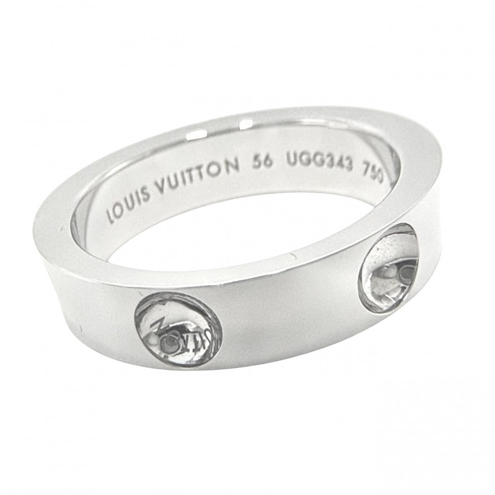 LOUIS VUITTON ルイヴィトン 指輪 プティットバーグ アンプラント アクセサリー リング サイズ56 18金 750WG ジュエリー K18ホワイトゴールド 約16号 UGG343 シルバー メンズ 約8.5g【中古品】