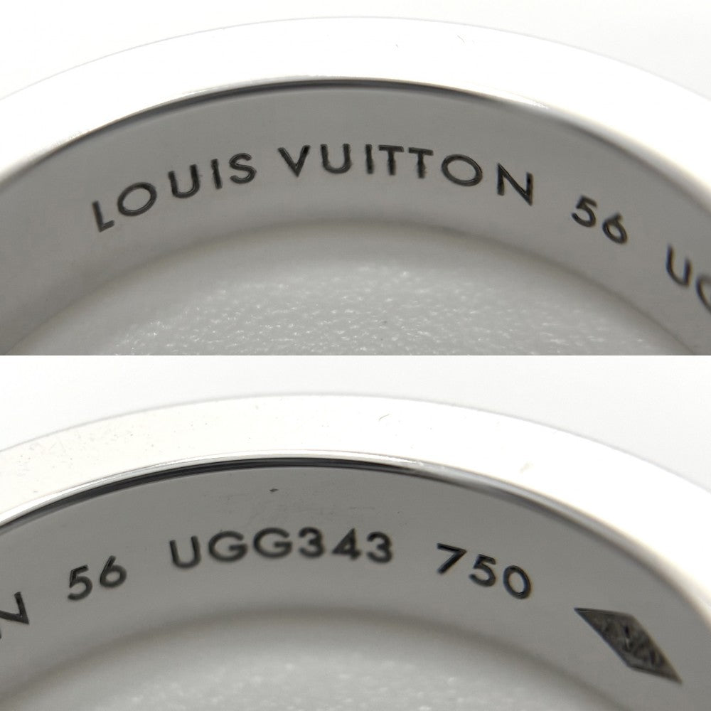 LOUIS VUITTON ルイヴィトン 指輪 プティットバーグ アンプラント アクセサリー リング サイズ56 18金 750WG ジュエリー K18ホワイトゴールド 約16号 UGG343 シルバー メンズ 約8.5g【中古品】