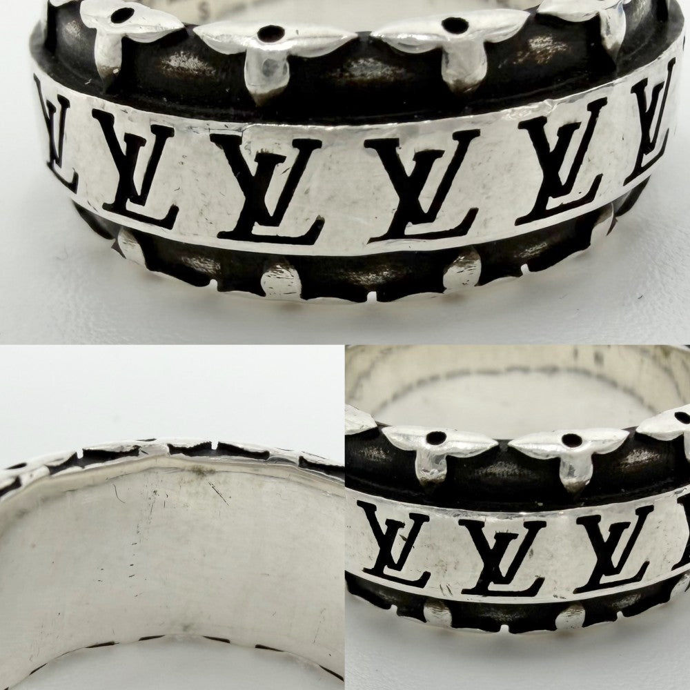 LOUIS VUITTON ルイヴィトン 指輪 リング・LVドリフト アクセサリー リング Sサイズ シルバー925 約17.5号 M0412S シルバー メンズ 約11.4g【中古品】