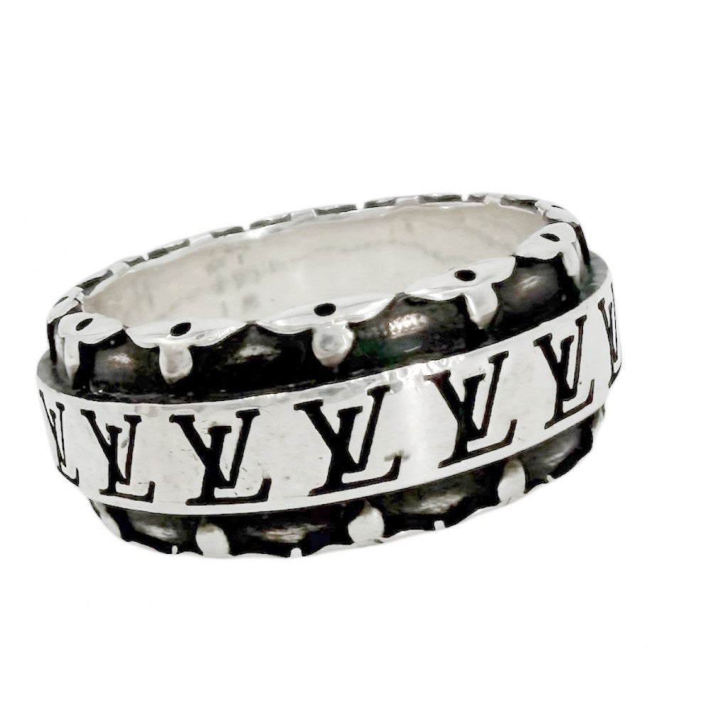 LOUIS VUITTON ルイヴィトン 指輪 リング・LVドリフト アクセサリー リング Sサイズ シルバー925 約17.5号 M0412S シルバー メンズ 約11.4g【中古品】