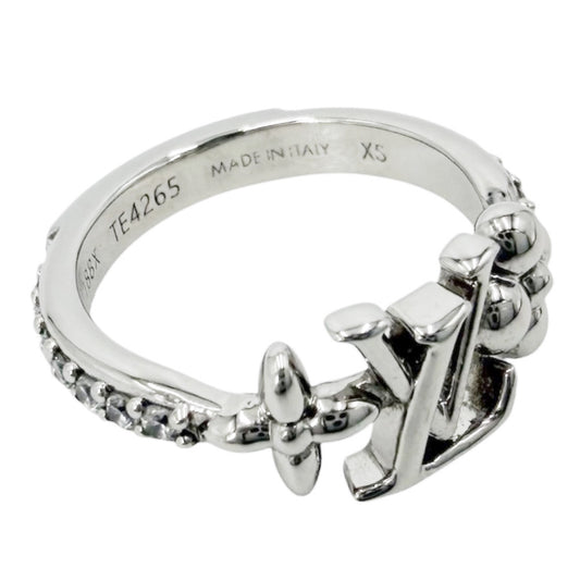 LOUIS VUITTON ルイヴィトン 指輪 モノグラムフラワー LV アイコニックリング アクセサリー リング XS ジュエリー 約6号 M1188X シルバー レディース 約2.4g【中古品】