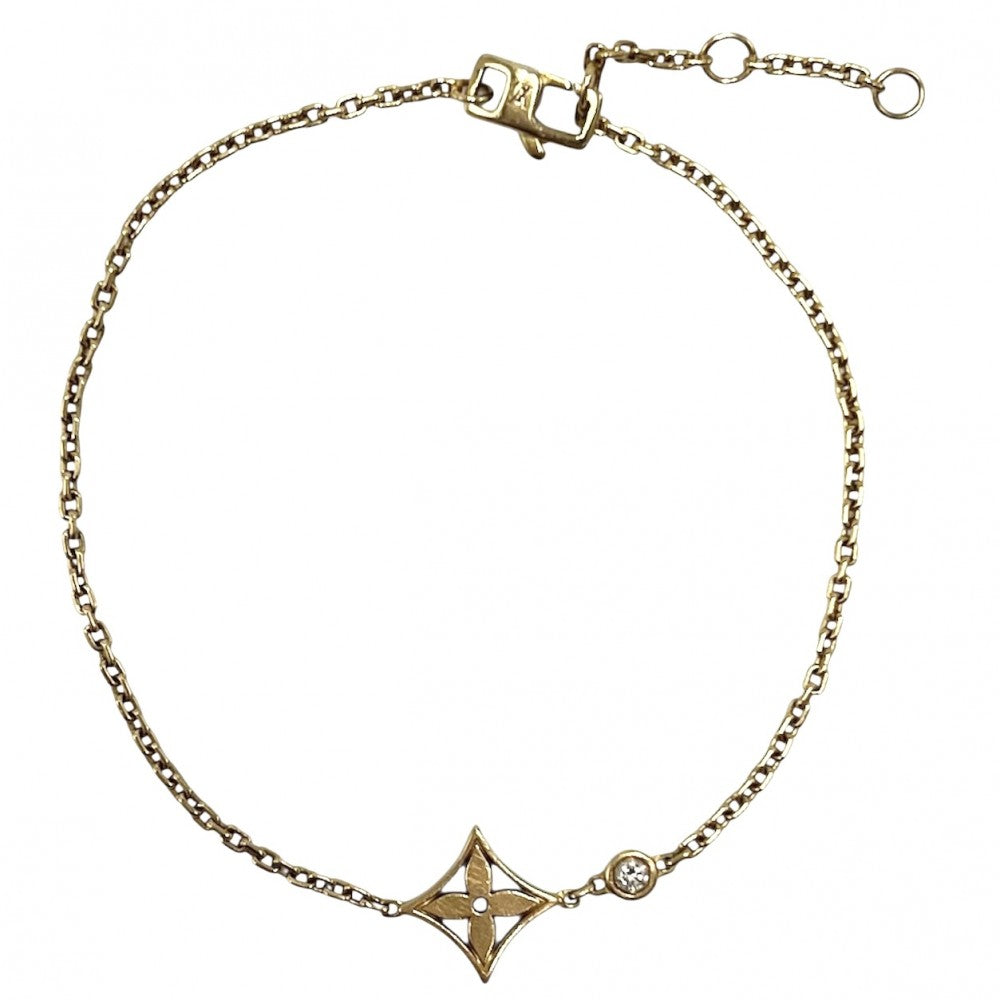 【開店SALE】 LOUIS VUITTON ルイヴィトン ブレスレット ブラスレ モノグラム イディール ジュエリー アクセサリー 1Pダイヤ Au750 K18イエローゴールド ダイヤモンド Q95244 レディース 約2.9g【中古品】