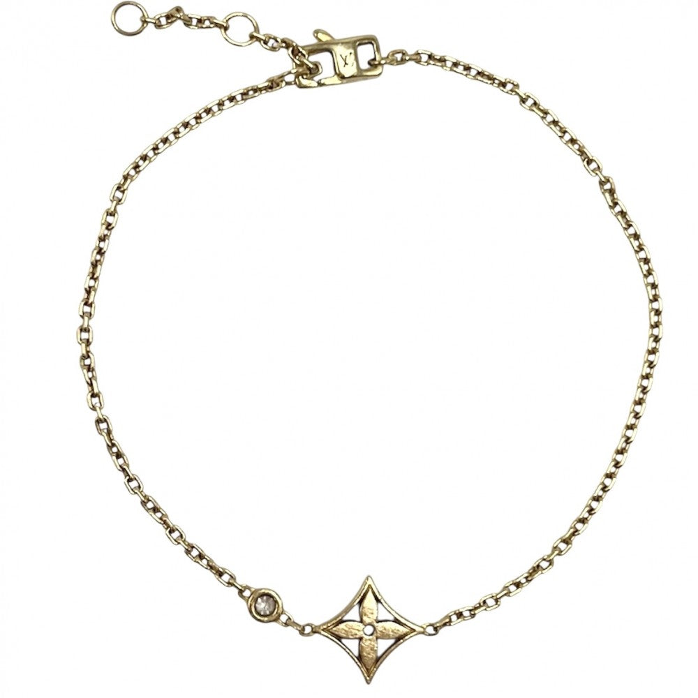 【開店SALE】 LOUIS VUITTON ルイヴィトン ブレスレット ブラスレ モノグラム イディール ジュエリー アクセサリー 1Pダイヤ Au750 K18イエローゴールド ダイヤモンド Q95244 レディース 約2.9g【中古品】