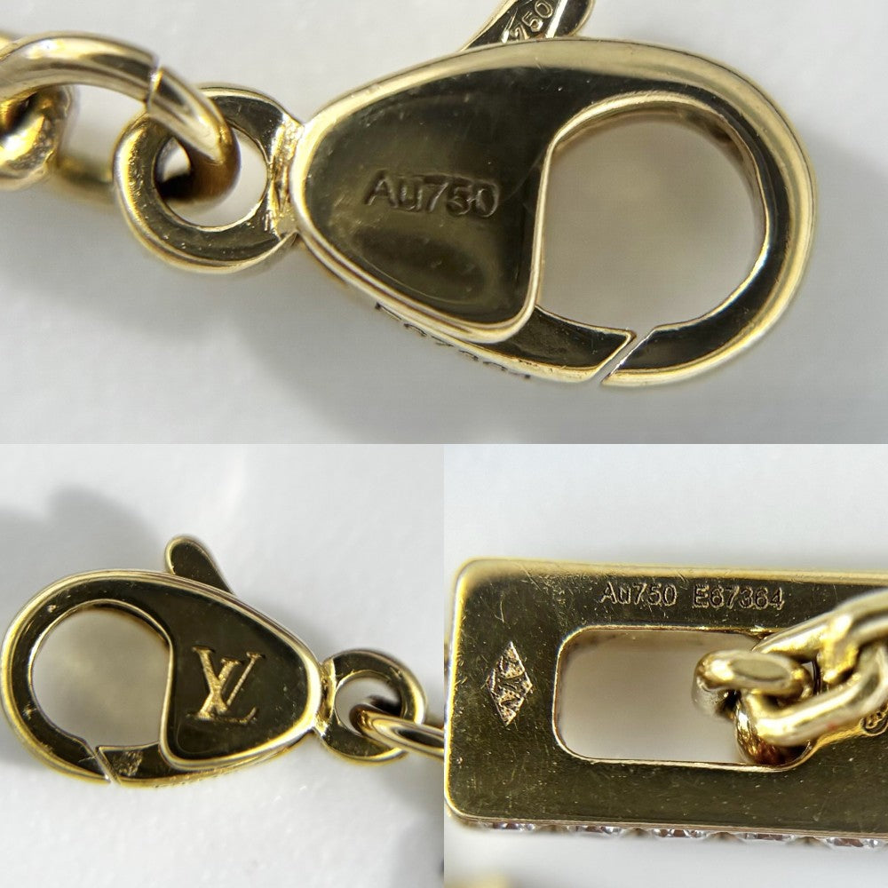【開店SALE】 LOUIS VUITTON ルイヴィトン ネックレス ペンダント パンダンティフLVネックレスXL アクセサリー ジュエリー 18金YG Au750 メンズ レディース レインボー K18イエローゴールド ダイヤモンド Q93847 ゴールド ユニセックス 約25.4g【中古品】