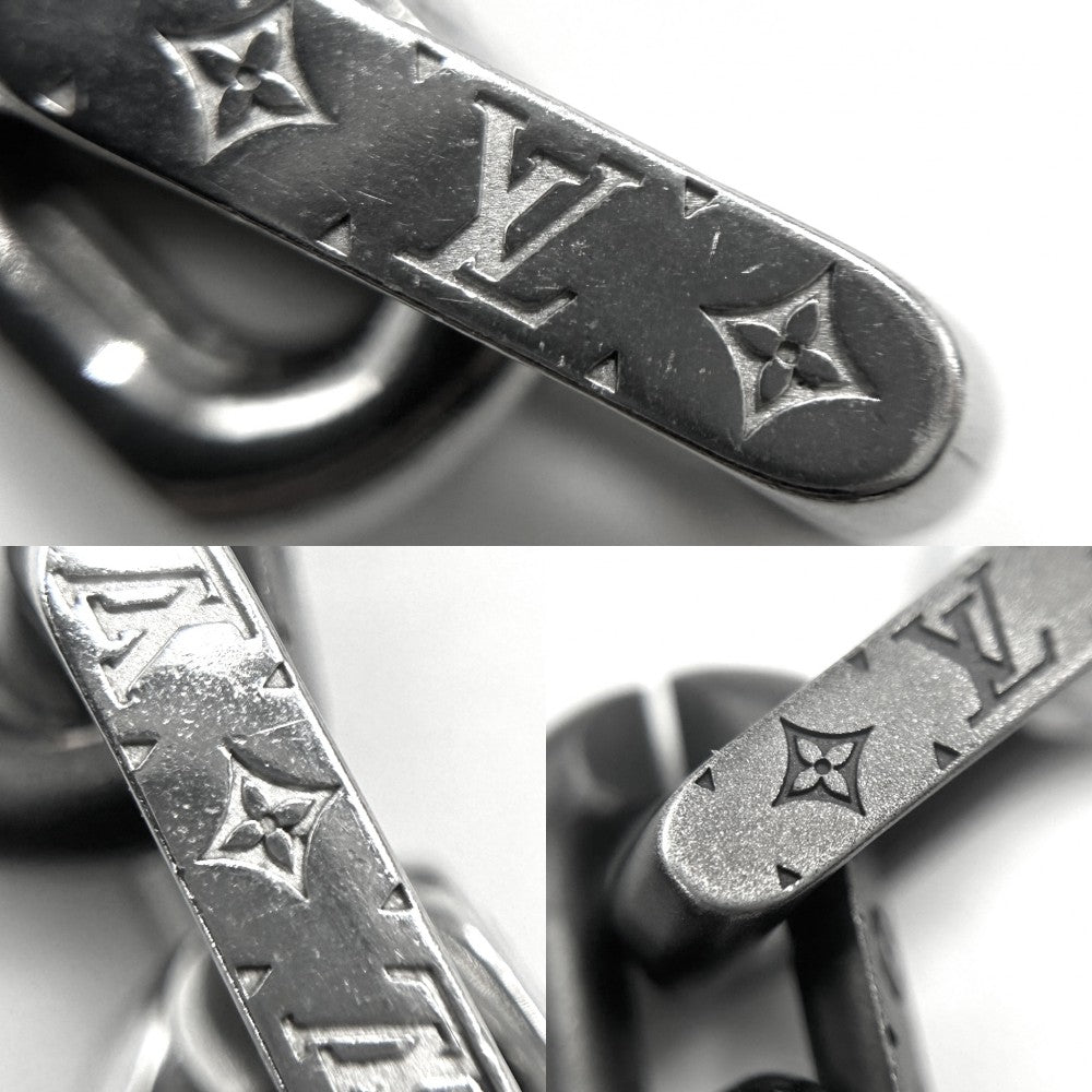 LOUIS VUITTON ルイヴィトン ブレスレット ブレスレ モノグラム チェーンストーン アクセサリー ホワイト M1042L ブラック 黒 シルバー メンズ 約51.9g【中古品】