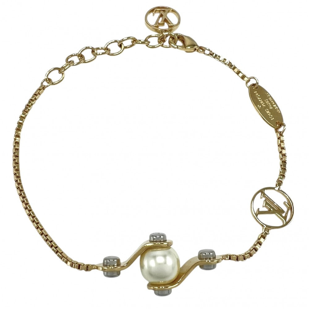 LOUIS VUITTON ルイヴィトン ブレスレット スピーディ パール アクセサリー アクセサリー フェイクパール M68063 ゴールド レディース 約5.4g【中古品】