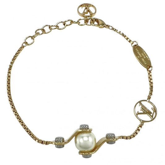 LOUIS VUITTON ルイヴィトン ブレスレット スピーディ パール アクセサリー アクセサリー フェイクパール M68063 ゴールド レディース 約5.4g【中古品】