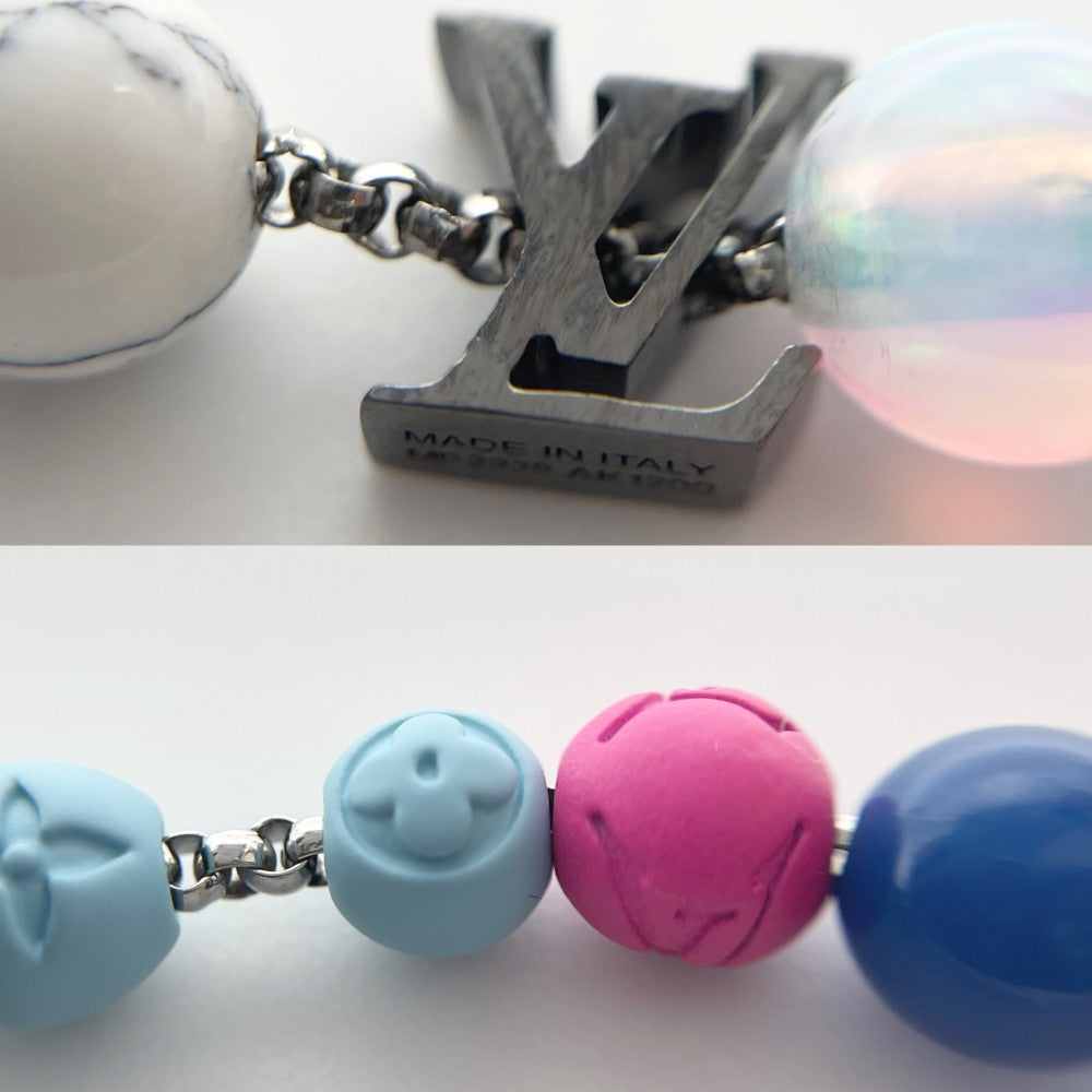 【開店SALE】 LOUIS VUITTON ルイヴィトン ブレスレット モノグラムフラワー ビーズ アクセサリー MP2938 マルチカラー シルバー金具 レディース 約21.8g【中古品】