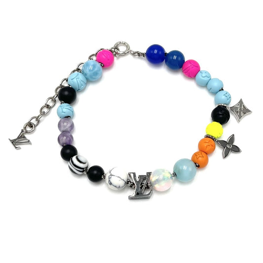 【開店SALE】 LOUIS VUITTON ルイヴィトン ブレスレット モノグラムフラワー ビーズ アクセサリー MP2938 マルチカラー シルバー金具 レディース 約21.8g【中古品】