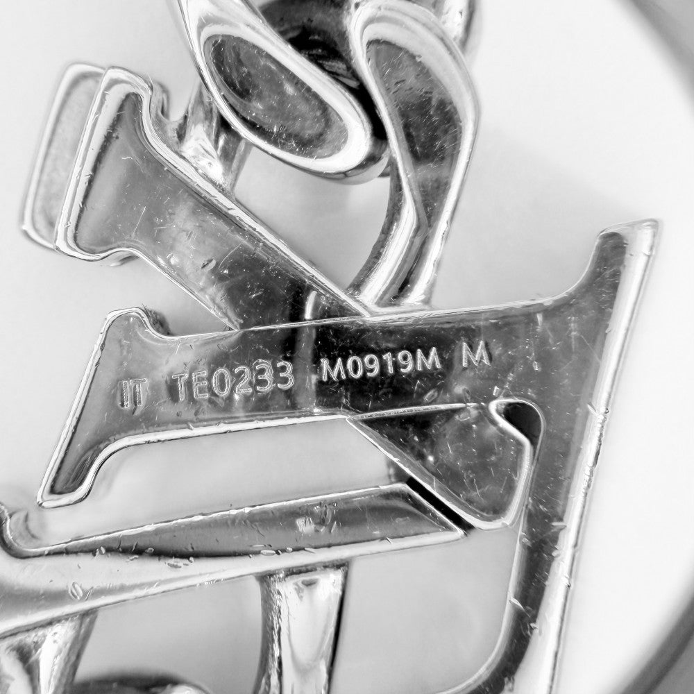 LOUIS VUITTON ルイヴィトン ブレスレット モノグラム ブラスレ・LVチェーン アクセサリー Mサイズ M0919M シルバー ブルー 青 メンズ 約55.9g【中古品】