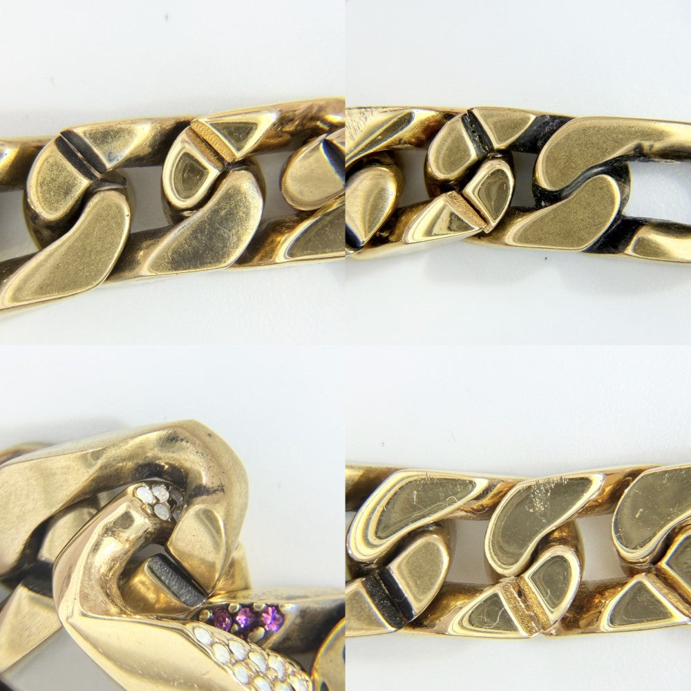LOUIS VUITTON ルイヴィトン ブレスレット モノグラム ブラスレ・チェーンリンクス パッチーズ ストラス アクセサリー Lサイズ MP2775 マルチカラー ゴールド メンズ 約46.9g【中古品】