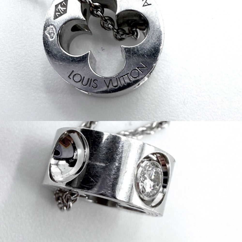 LOUIS VUITTON ルイヴィトン ネックレス パンダンティフ アンプラント アクセサリー ジュエリー 18金WG 750 K18ホワイトゴールド ダイヤモンド ユニセックス 約6.7g【中古品】
