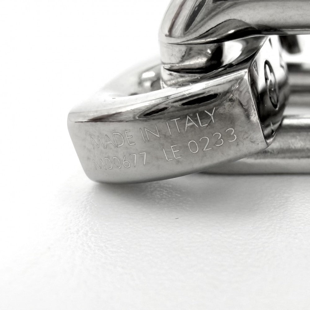 LOUIS VUITTON ルイヴィトン ネックレス モノグラムチェーン アクセサリー M00677 シルバー ブラック 黒 メンズ 約132.5g【中古品】