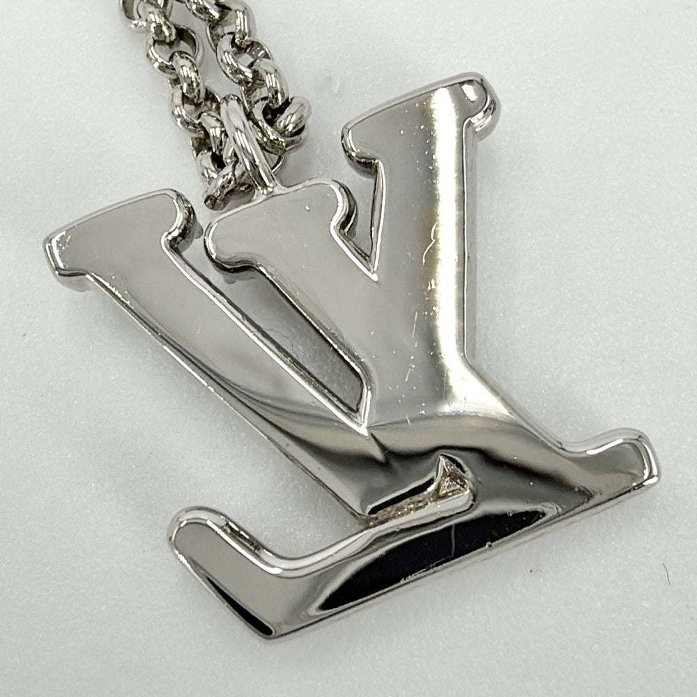 LOUIS VUITTON ルイヴィトン ネックレス チェーンモノグラム アクセサリー ラインストーン M02515 シルバー メンズ 約12.8g【中古品】