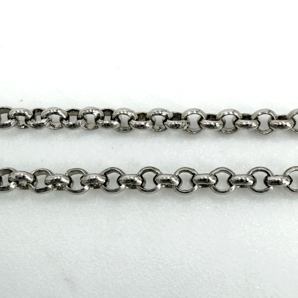 LOUIS VUITTON ルイヴィトン ネックレス チェーンモノグラム アクセサリー ラインストーン M02515 シルバー メンズ 約12.8g【中古品】