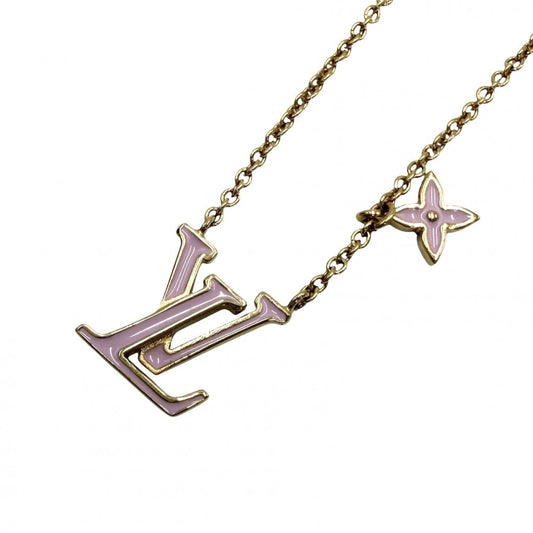 LOUIS VUITTON ルイヴィトン ネックレス ネックレスLV アイコニックエナメル アクセサリー 小物 モノグラムフラワー M01215 ゴールド ピンク レディース 約5.6g【中古品】