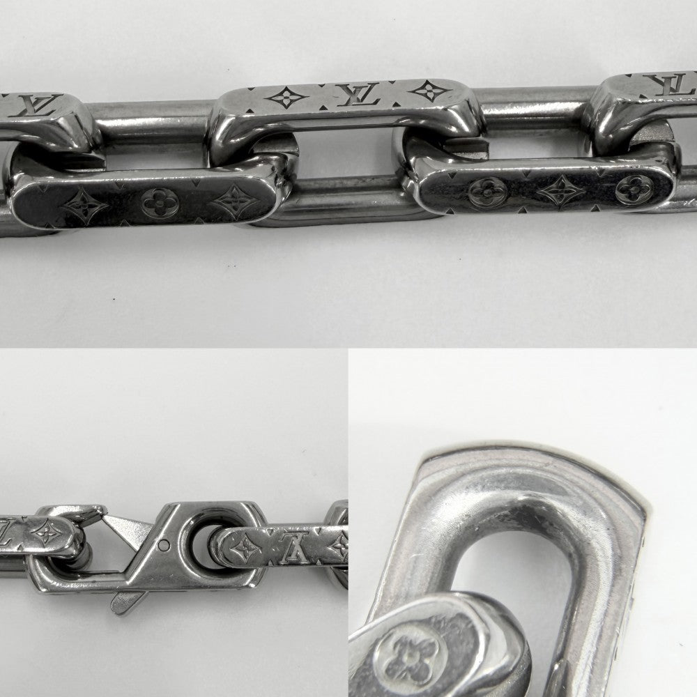【開店SALE】 LOUIS VUITTON ルイヴィトン ネックレス チェーンモノグラム アクセサリー M00307 シルバー メンズ 約125.6g【中古品】