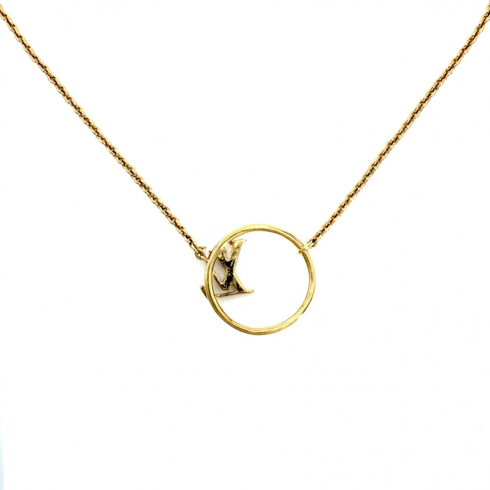 LOUIS VUITTON ルイヴィトン ネックレス コリエ・LV エクリプス アクセサリー ペンダント M00762 ゴールド ユニセックス 約6.2g【中古品】